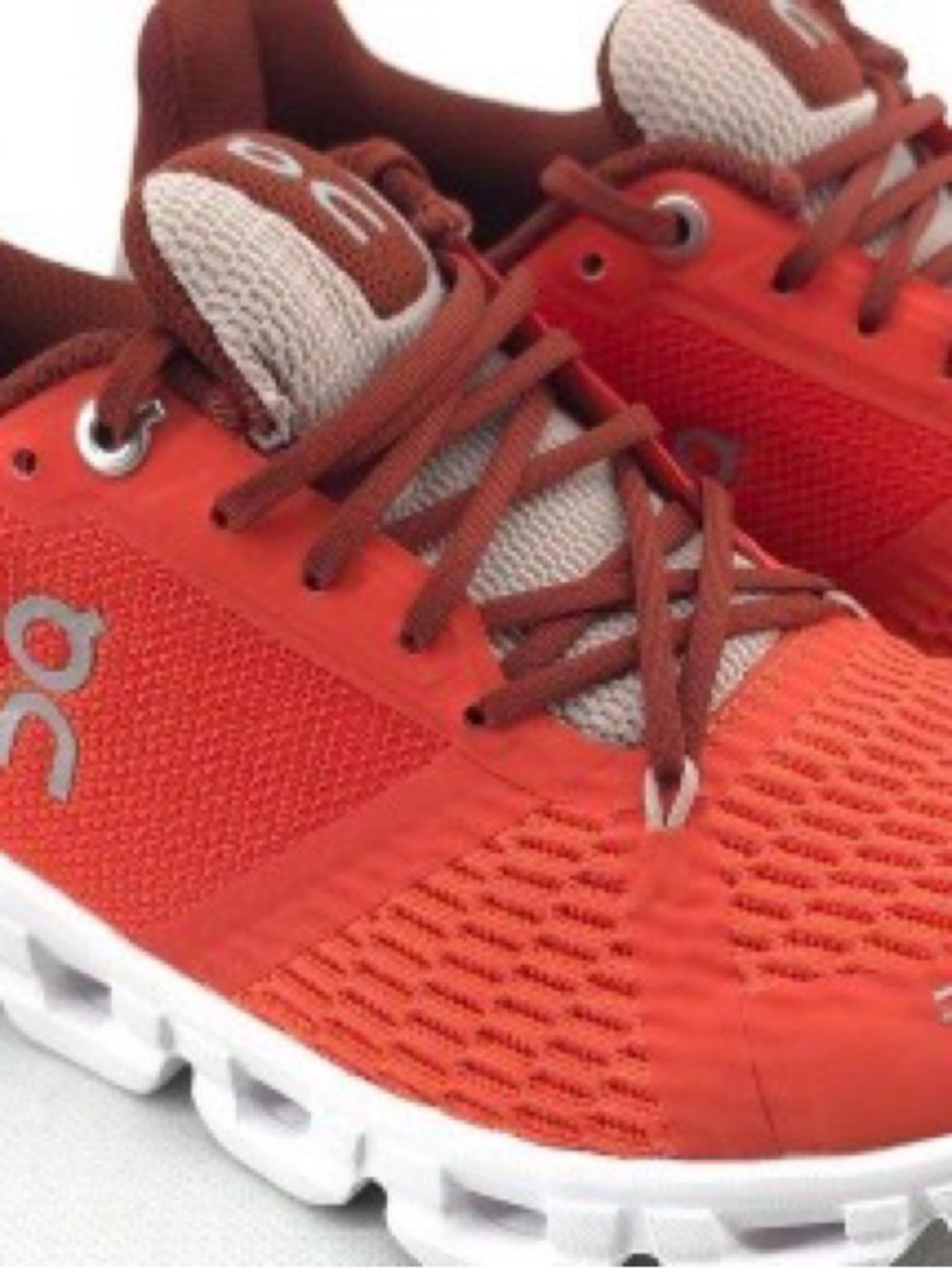 On Running Men's Athletic Sneakers in Bright Red with White Sole